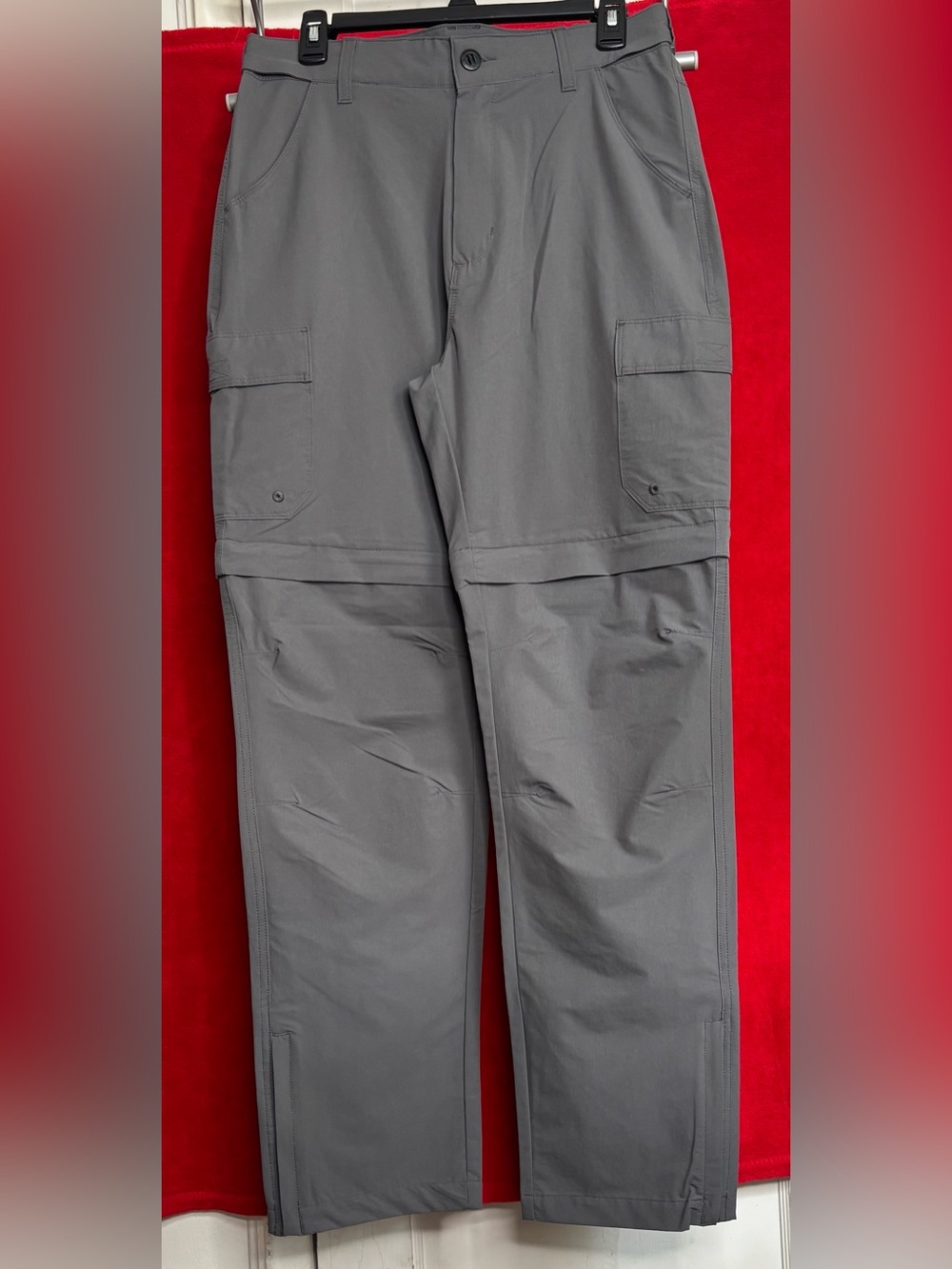 World Wide Sportsman Convertible Pants Bass Pro Gray Cargo Hiking 32x32